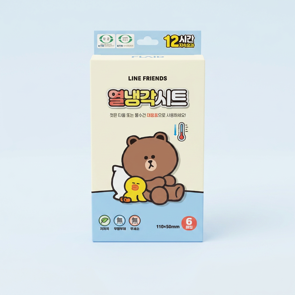 라인프렌즈 플레이드 열냉각시트, 6매입, 3개