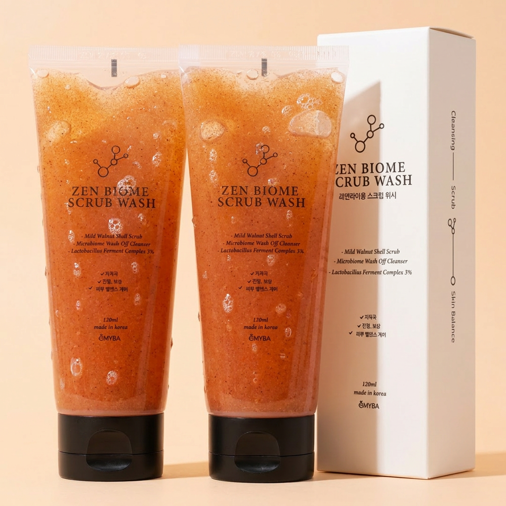 오마이바 젠바이옴 스크럽워시, 120ml, 2개