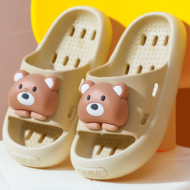 유아 물빠짐 슬리퍼, 카키, 180mm, 곰돌이