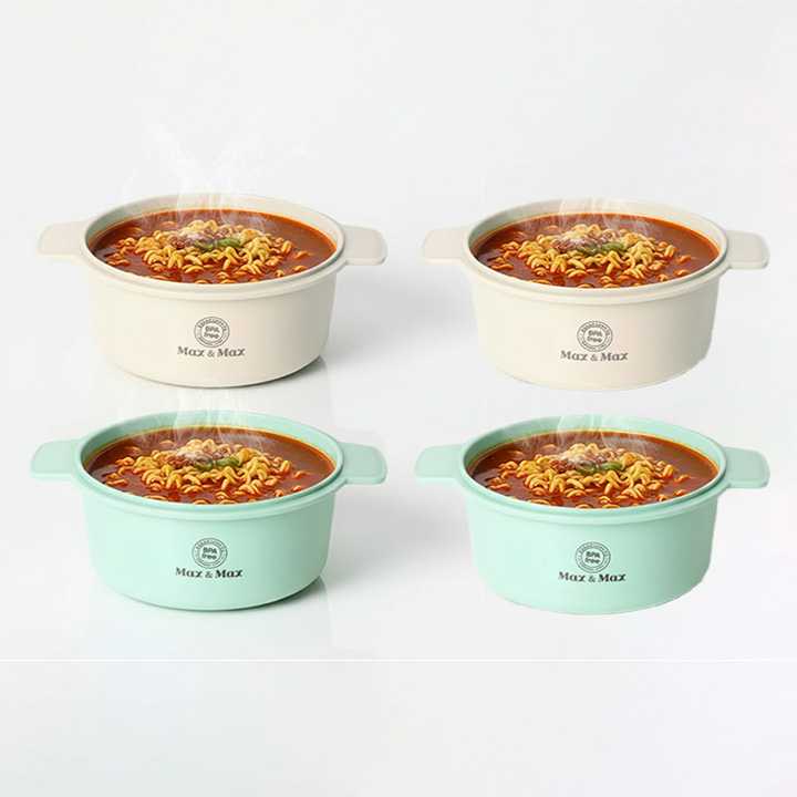 맥스 앤 맥스 전자레인지 라면 용기, 아이보리 1L 2개 + 민트 1L 2개, 4개