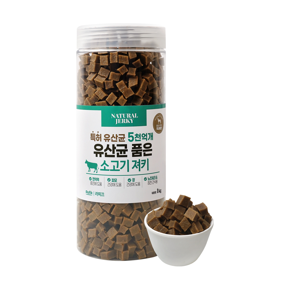 (주)미소 라피끄 유산균 품은 져키, 소고기, 1kg, 1개