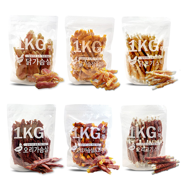지니컴퍼니 코리아 애견간식, 닭가슴살1kg, 1개