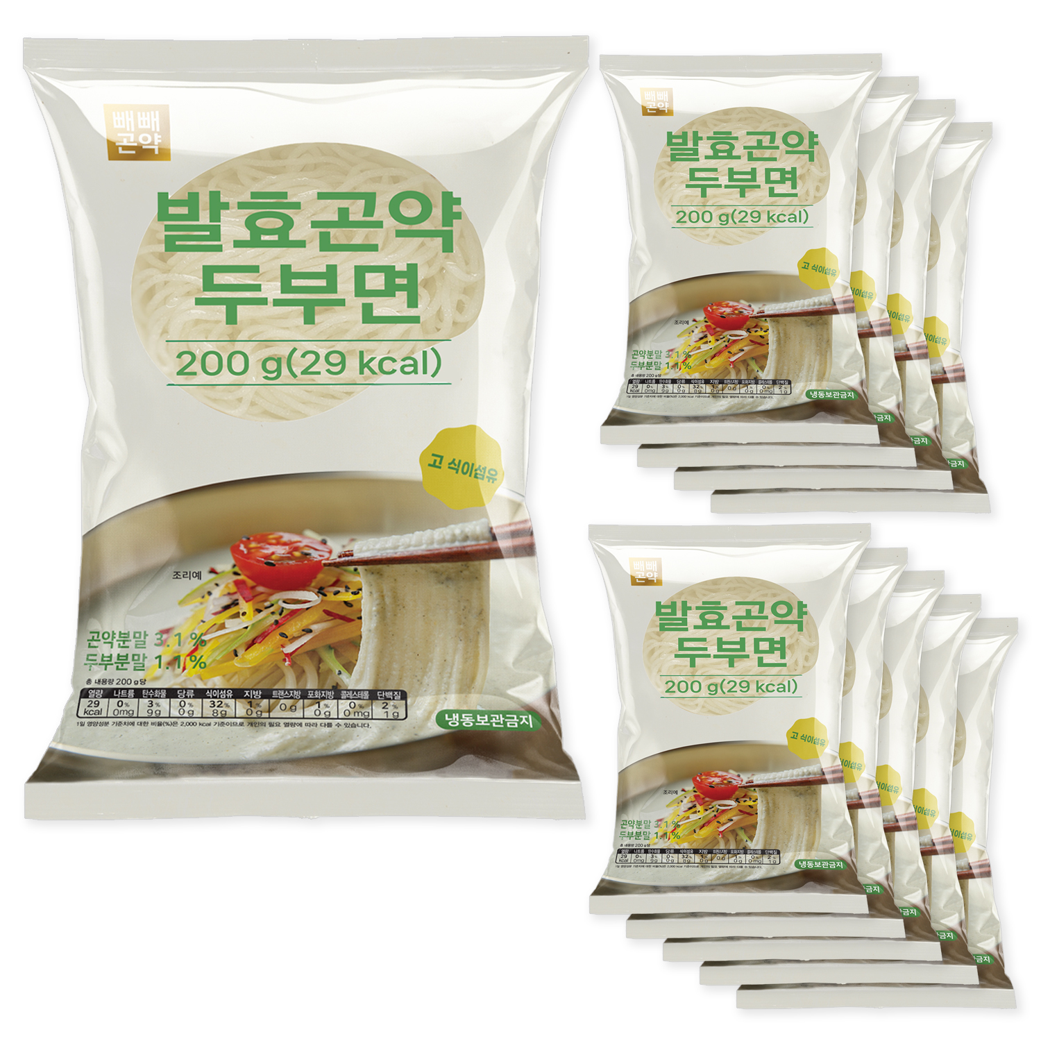 발효곤약 두부면, 200g, 10팩