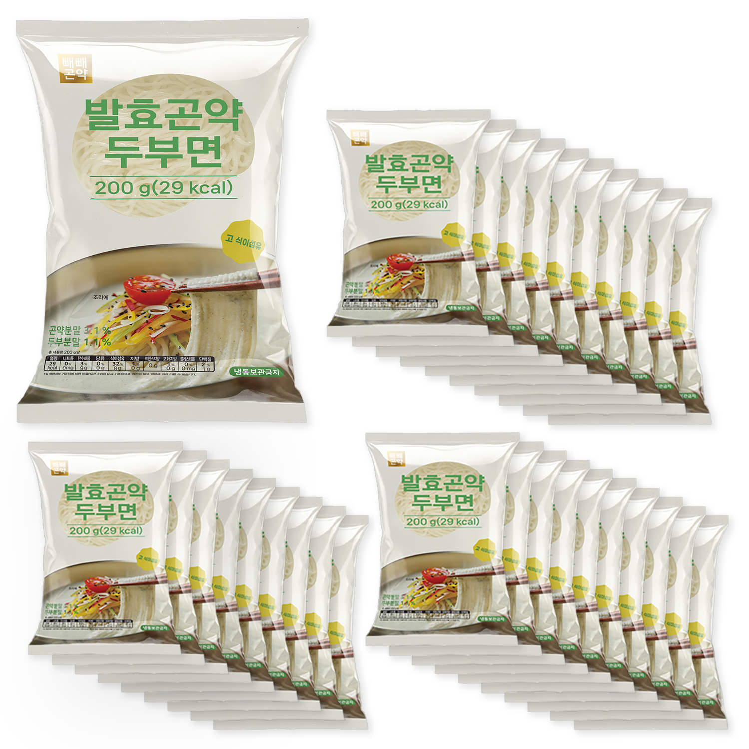 빼빼곤약 발효곤약두부면, 200g, 30개