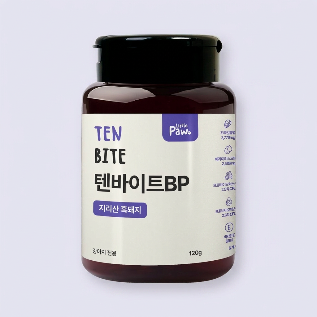 리틀포우 텐바이트 강아지 종합 영양제, 전 연령용, 지리산흑돼지, 120g, 100개입, 1병