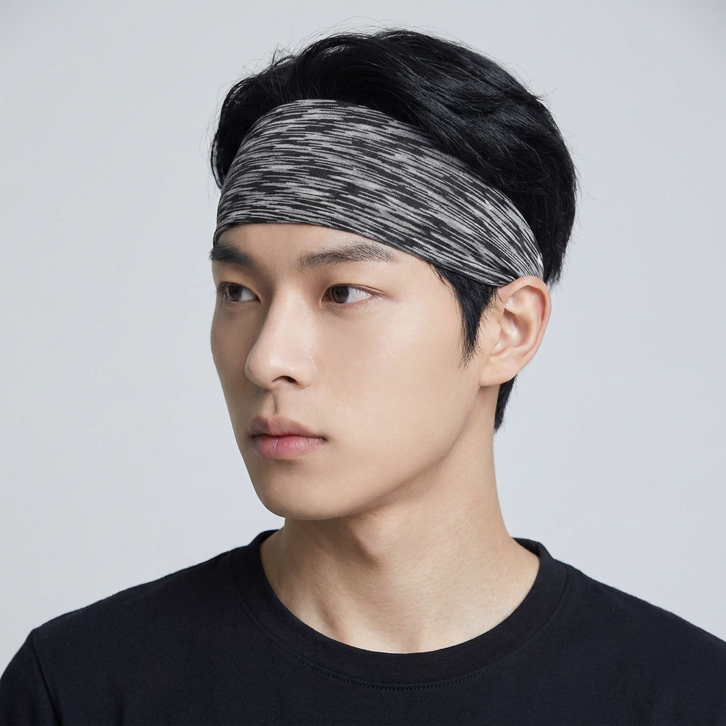 땀흡수 스포츠 헤어밴드, 블랙그레이, 1개