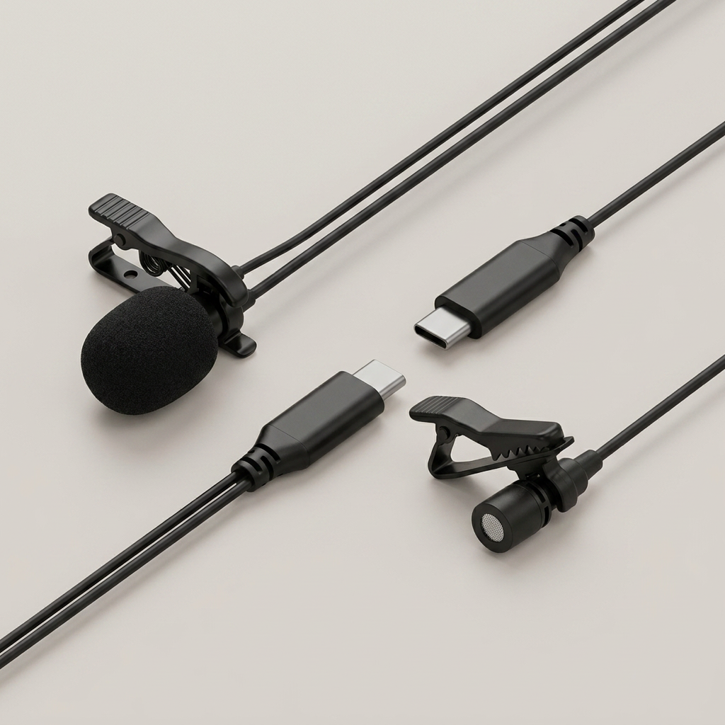 로제트 C타입 핀마이크 브이로그 방송용 RX-2655, Black, 1.5m, 1개