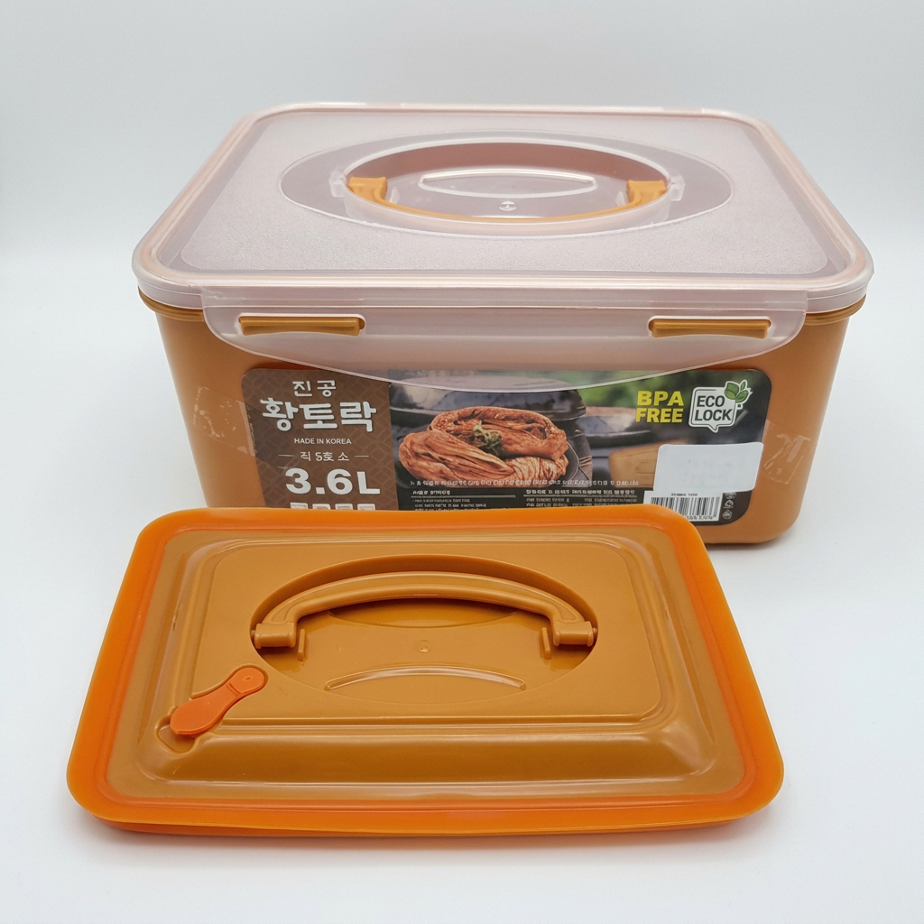 진공 황토락 김치통, 5호 , 누름판 포함, 1개