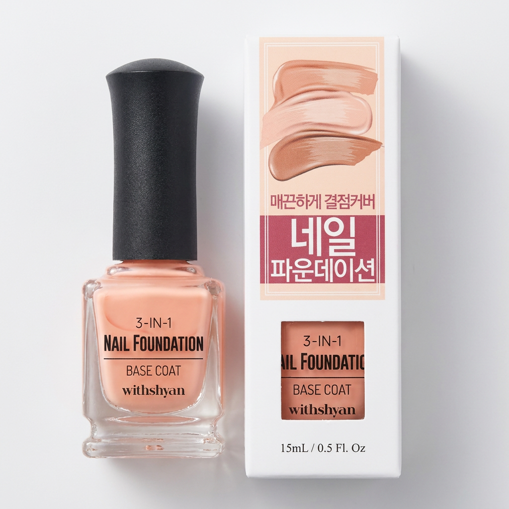 위드샨 3-IN-1 네일 파운데이션, 핑크, 15ml, 1개