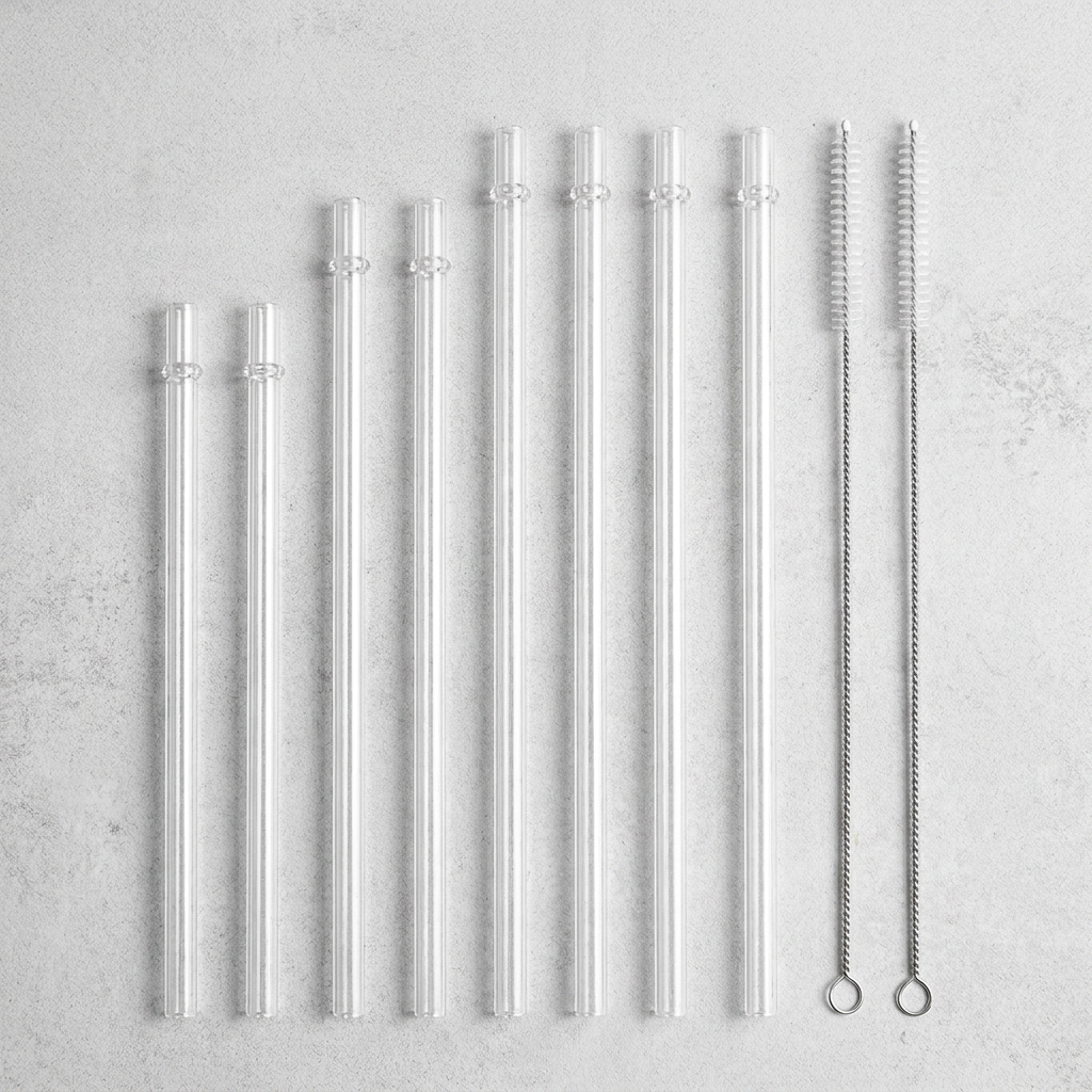 트라이탄 빨대 길이 혼합, 8개, 31cm 세척솔 2개 포함, 1세트