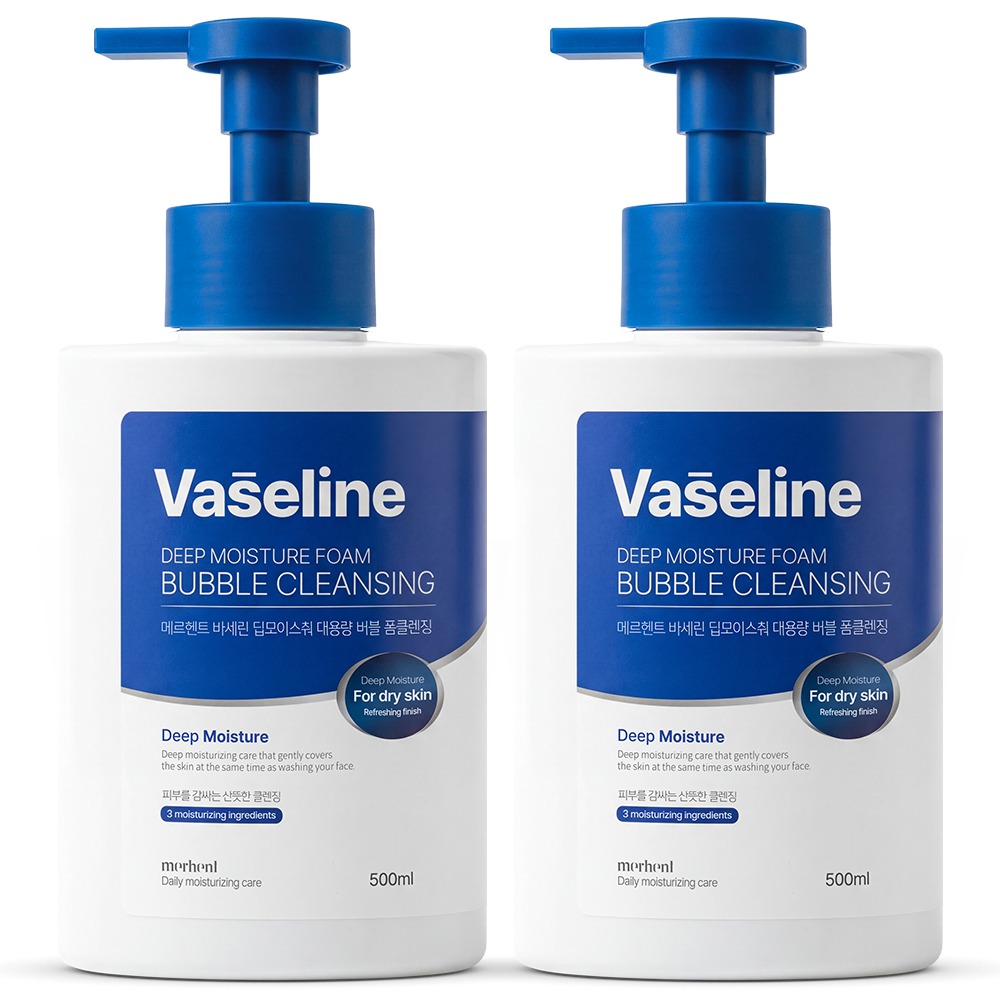 메르헨트 바세린 딥 모이스춰 대용량 버블 폼클렌징, 500ml, 2개