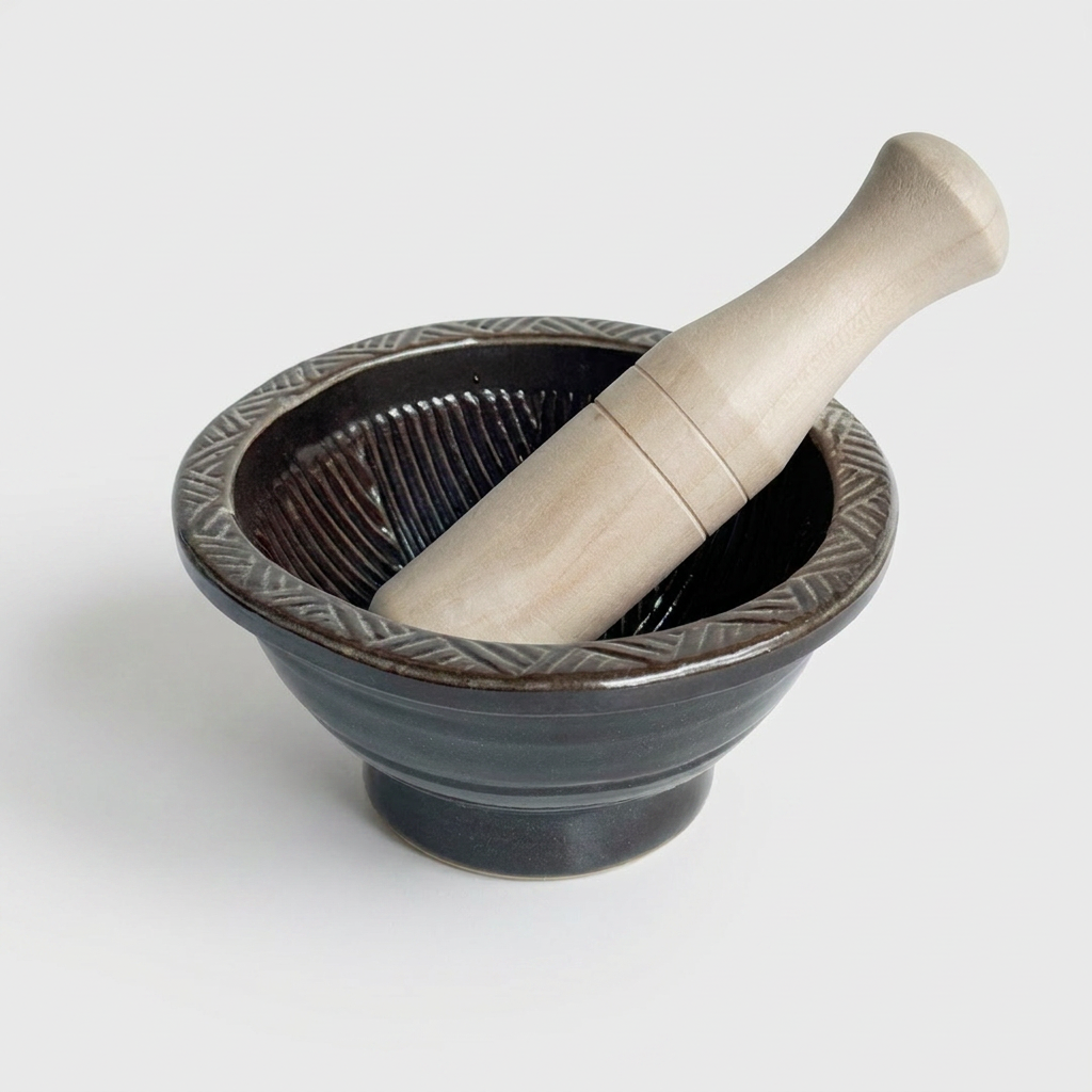 여주 도예촌 도자기 절구 세트 이유식 깨갈이, 소, 10.5cm, 1개