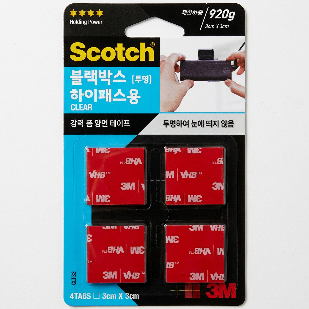 3M 블랙박스 하이패스용 투명 차량용 양면테이프, 1개
