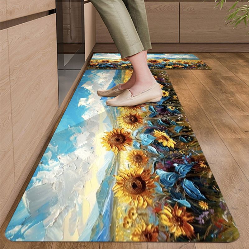 숲과사람들 풍수인테리어 해바라기 발매트, 유화해바라기, 120x40cm, 1세트