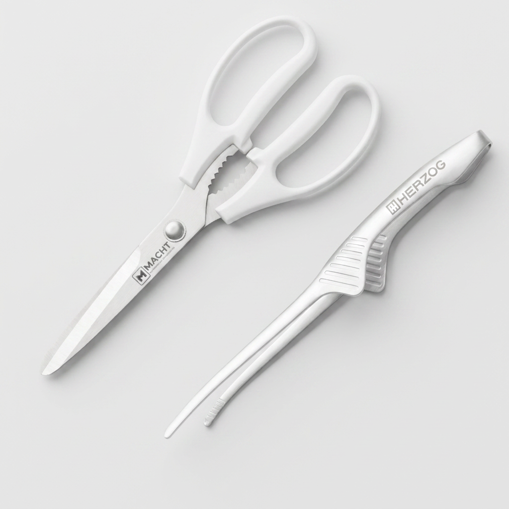 마흐트 롱바디 파흐만 가위+BBQ 집게 세트, Silver, 1세트