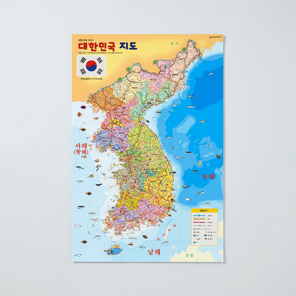 새샘 벽보 대한민국지도, 1개