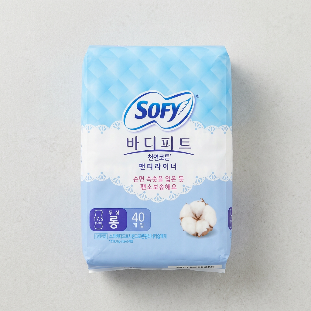 쏘피 바디피트 팬티라이너 롱, 천연코튼, 소형, 200개, 1개