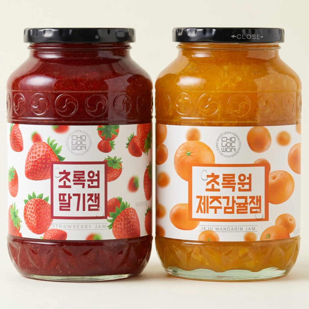 초록원 딸기잼 1kg 1개 + 제주감귤잼 1kg 1개, 2개