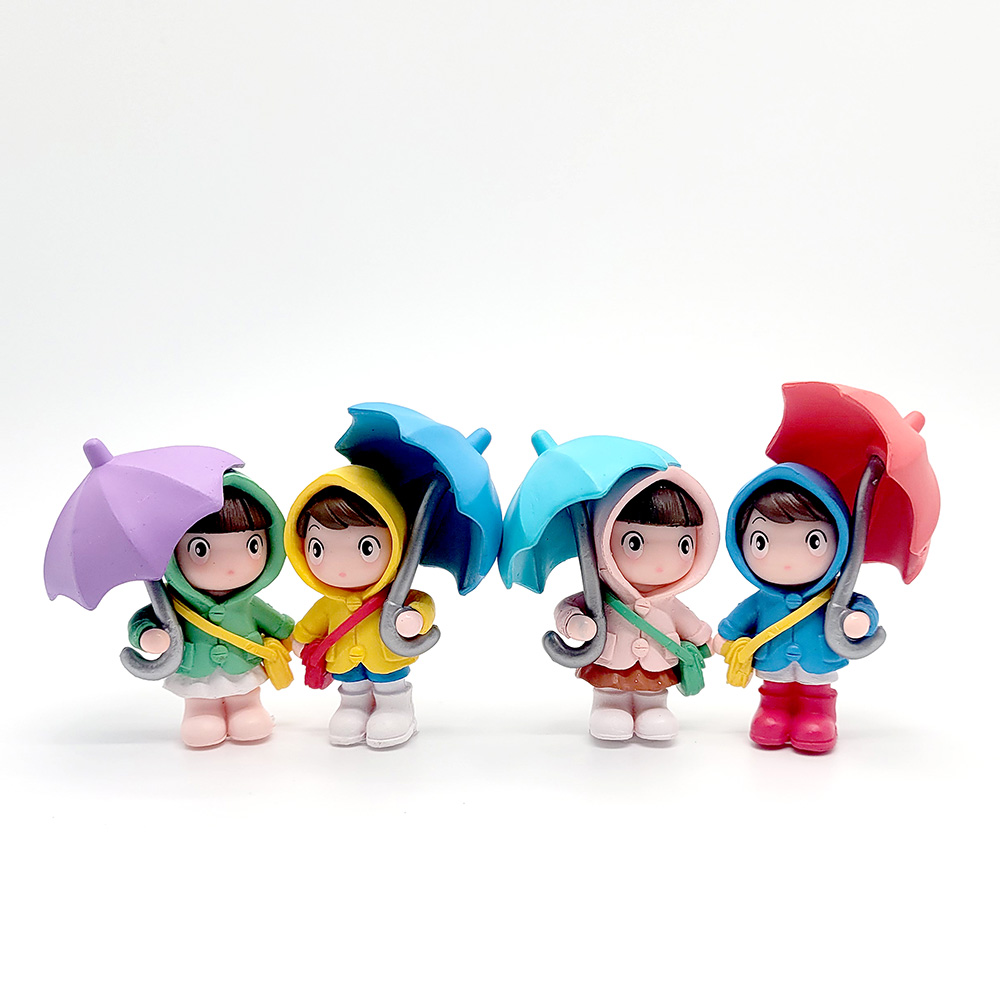 주식회사 에그데이지 우비걸스 피규어 4종세트, 혼합, 4개