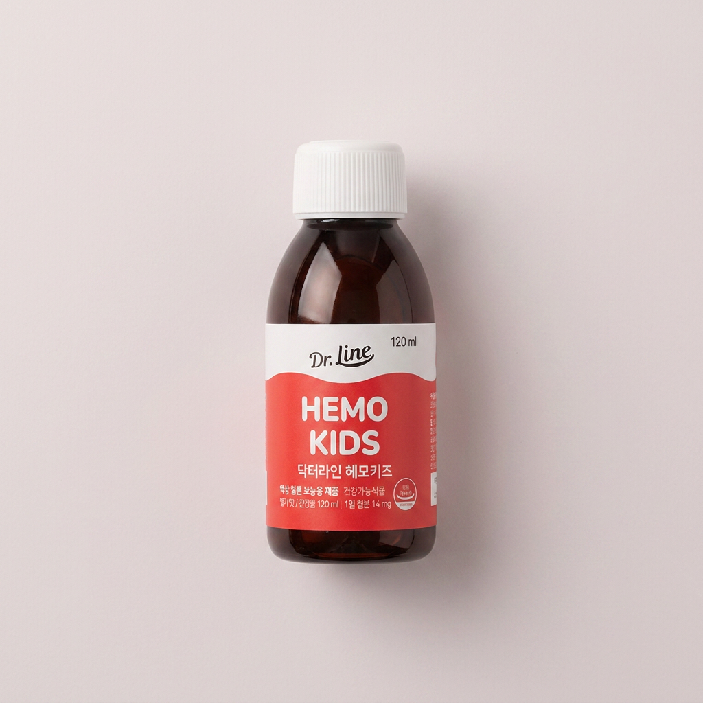 닥터라인 헤모키즈 아기철분제 어린이 키즈 유아 돌 영양제, 딸기맛, 120ml, 1개