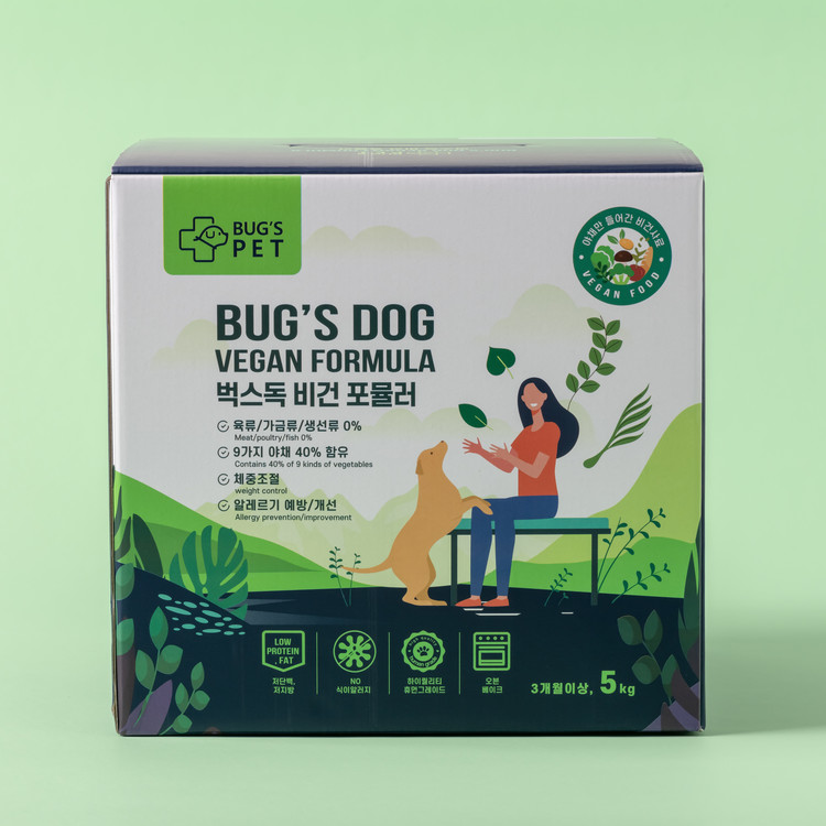 벅스펫 벅스독 강아지 저알러지 사료 채소, 다이어트 , 5kg, 1개