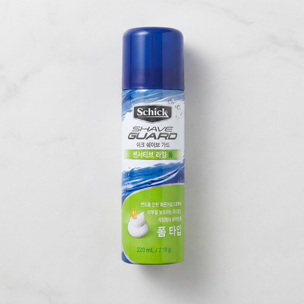 쉬크 쉐이브가드 센서티브 라임폼 , 210g, 4개