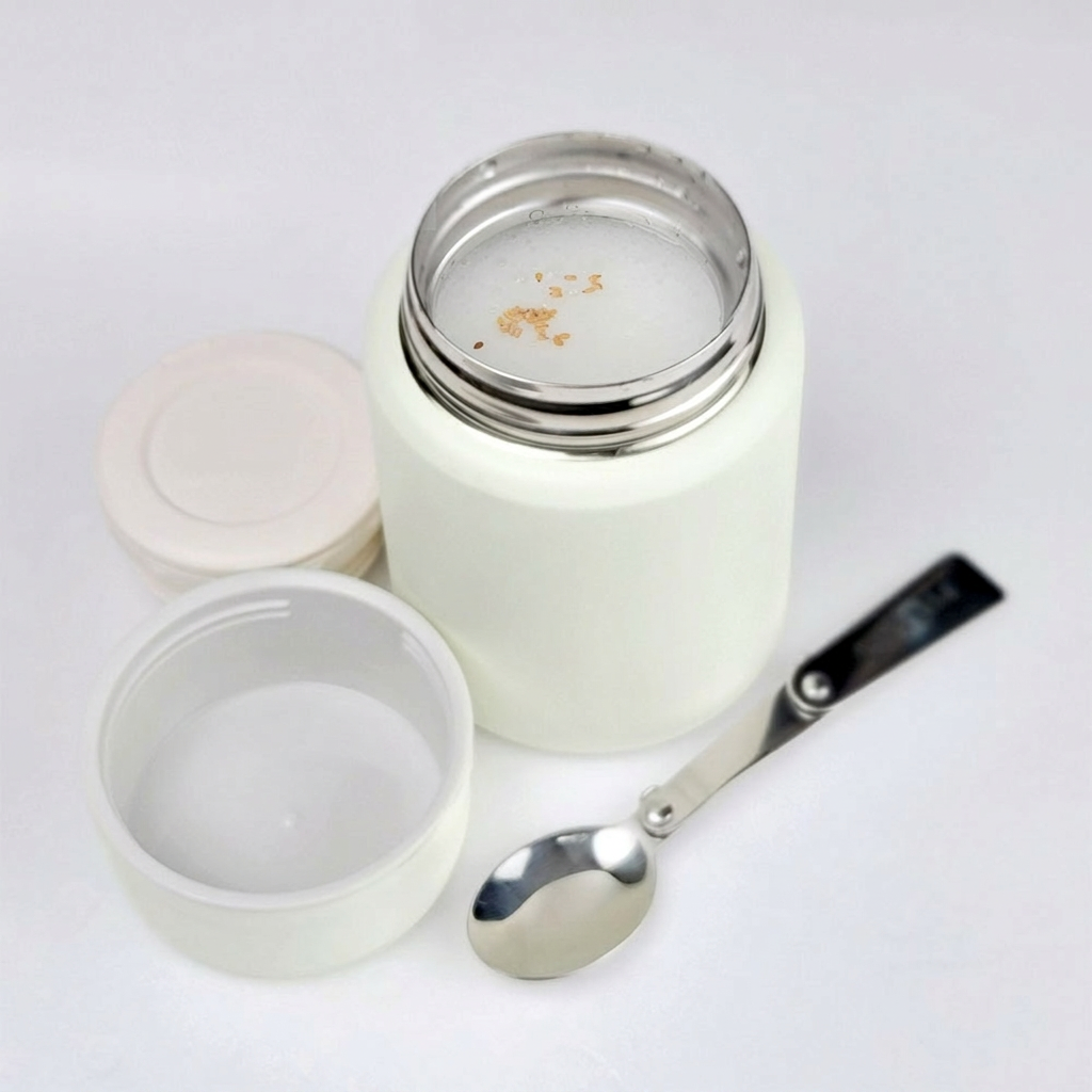 304 스텐 죽통, 아이보리, 500ml, 1개