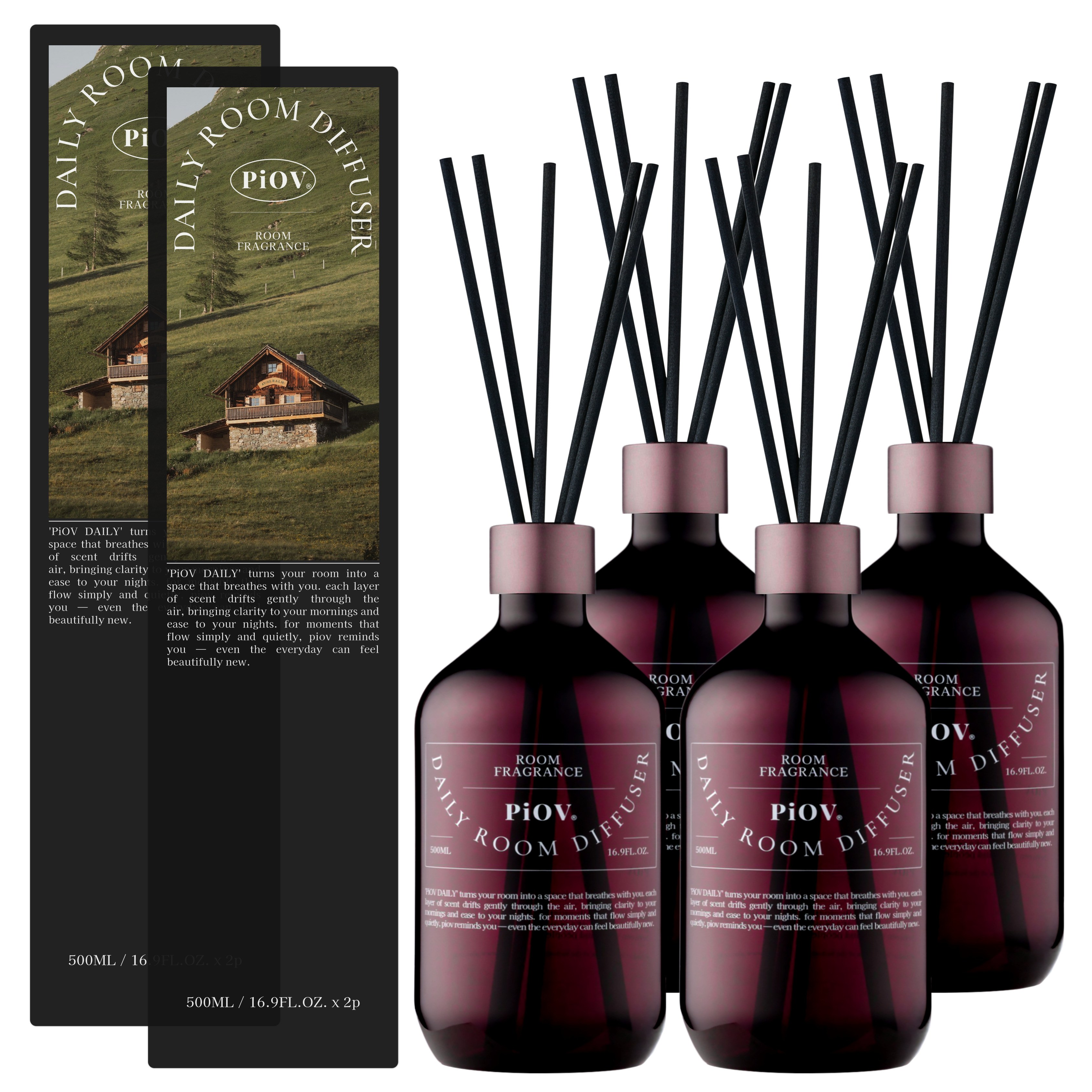 몽때리 데일리 디퓨저, 플라워샵, 500ml, 4개