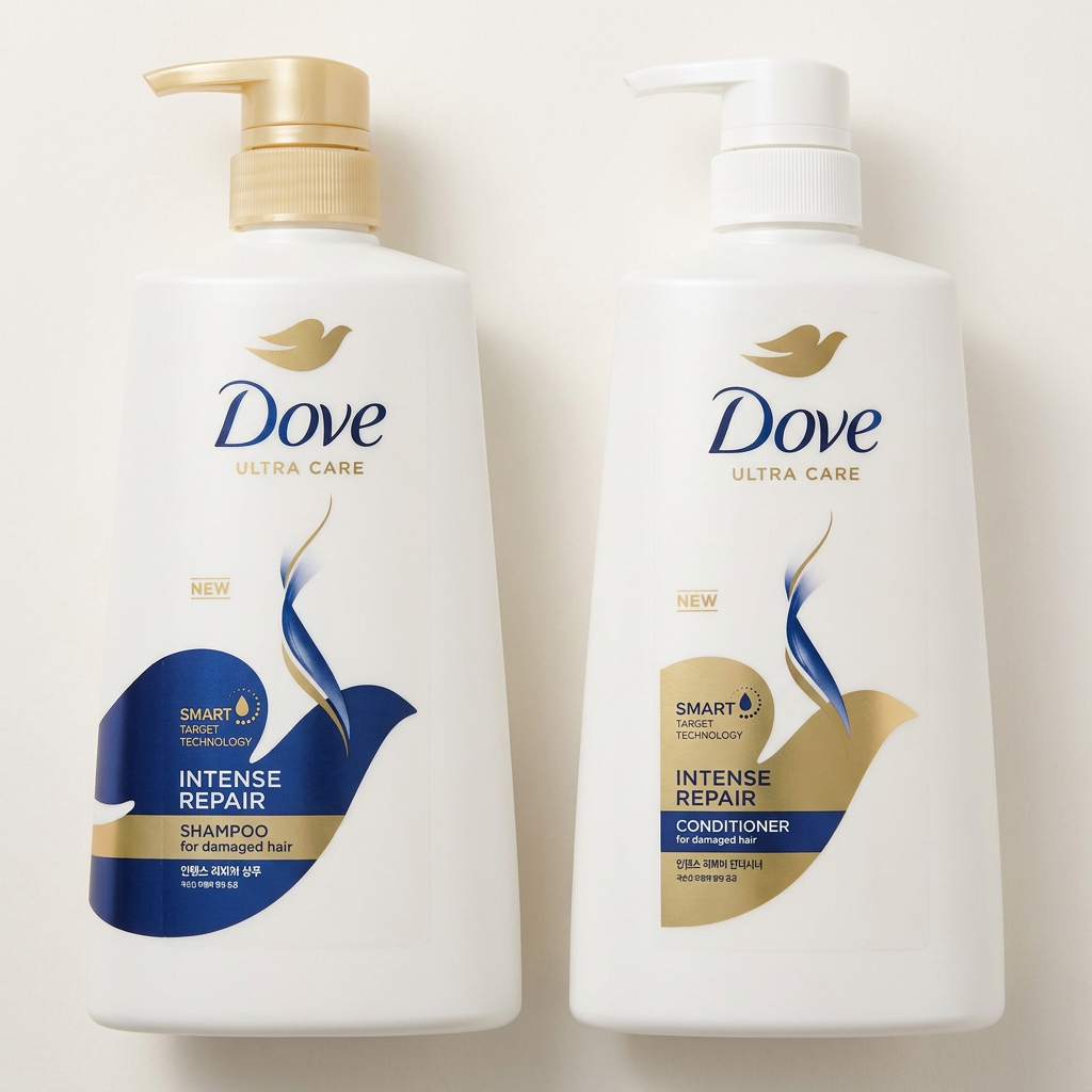 도브 인텐스 리페어 샴푸, 샴푸 680ml + 컨디셔너 660ml, 1세트