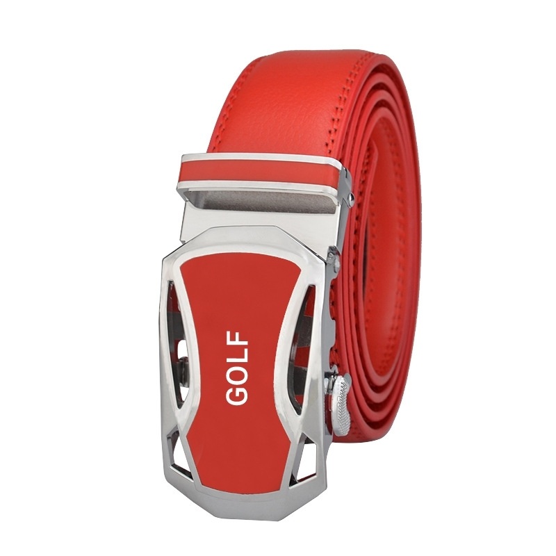 GOLF 골프 소가죽 5색 자동벨트 P855555, 레드, 125cm, 1개