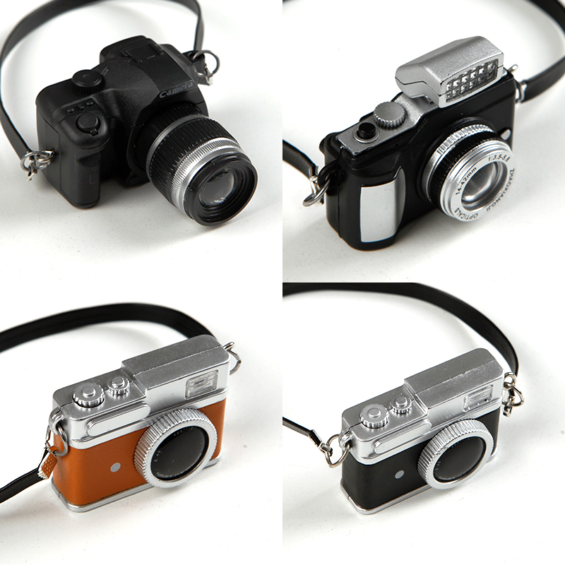 주식회사 반디 플래쉬가 터지는 카메라 미니어처, 미니-DSLR, 1개, 미니-레트로카메라, 1개