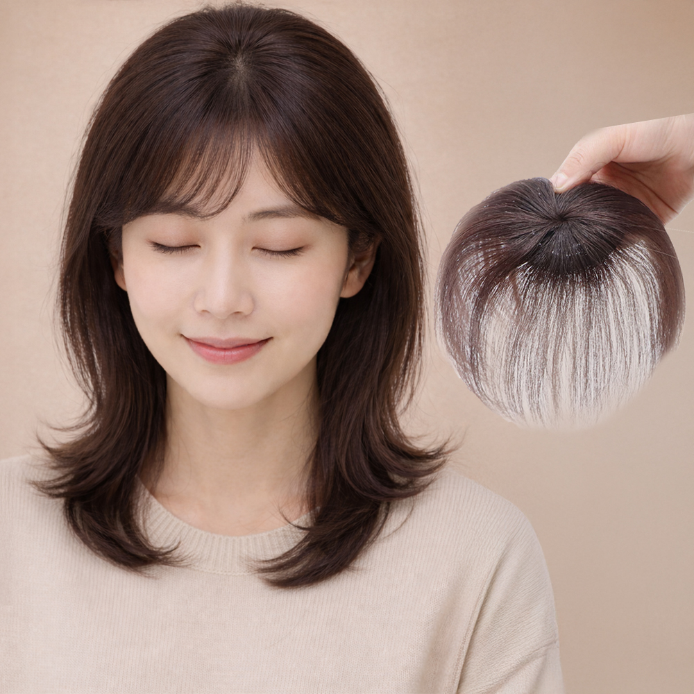 3초 똑딱 정수리 가발 헤어핀, 라이트 브라운, 21cm, 1개