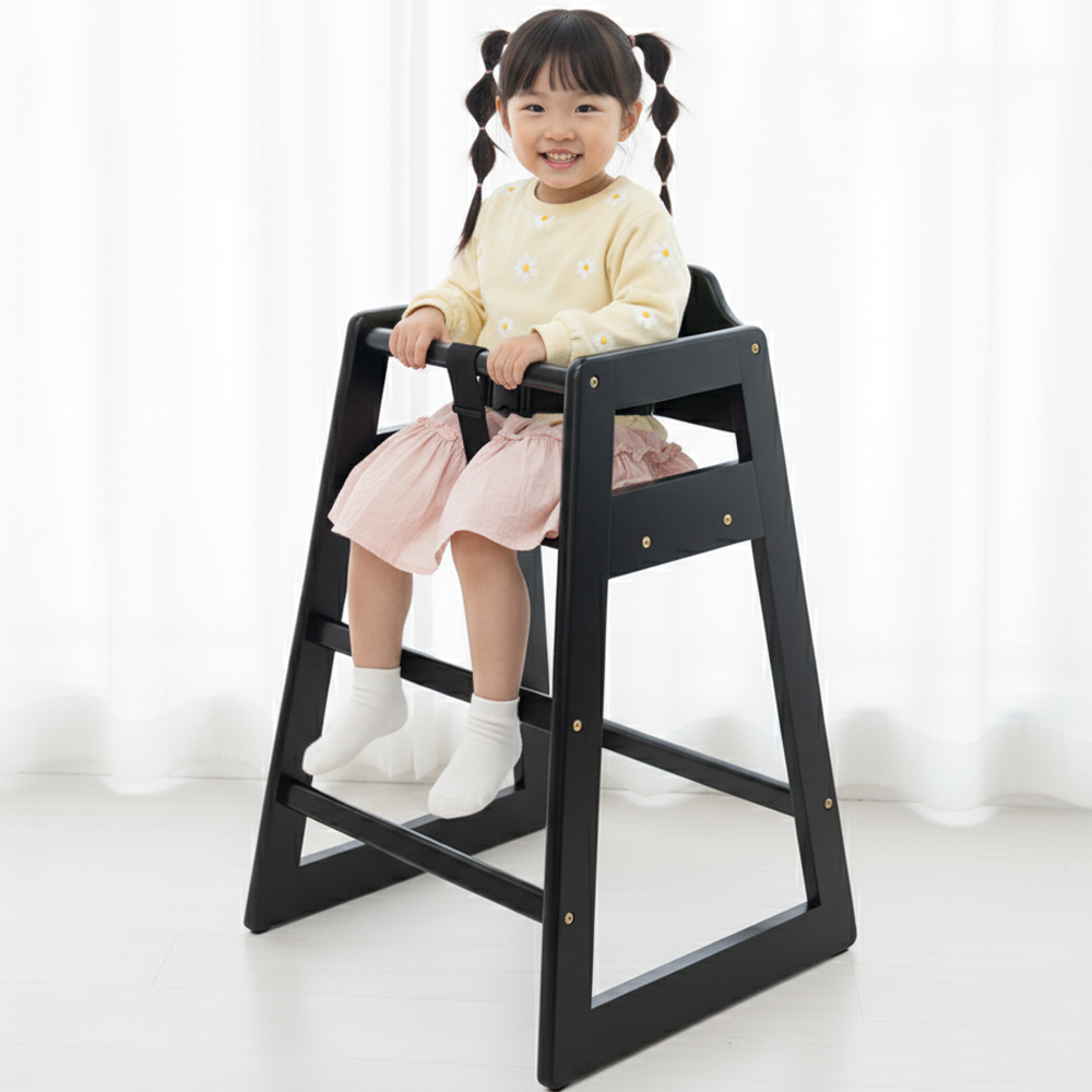 아기식탁의자 카페 식당 업소용 원목 아기 의자 하이체어, 내추럴원목, FREE