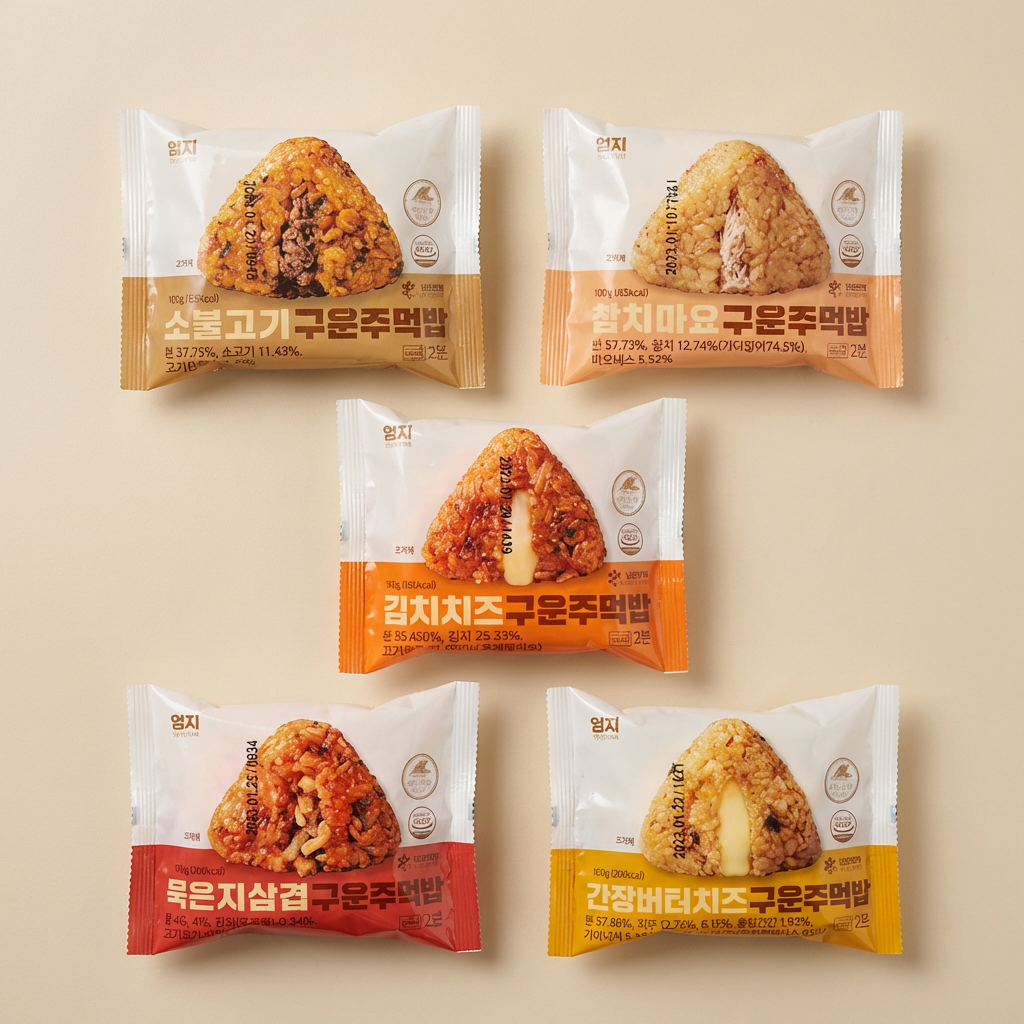 엄지 구운주먹밥 5종, 100g, 15개
