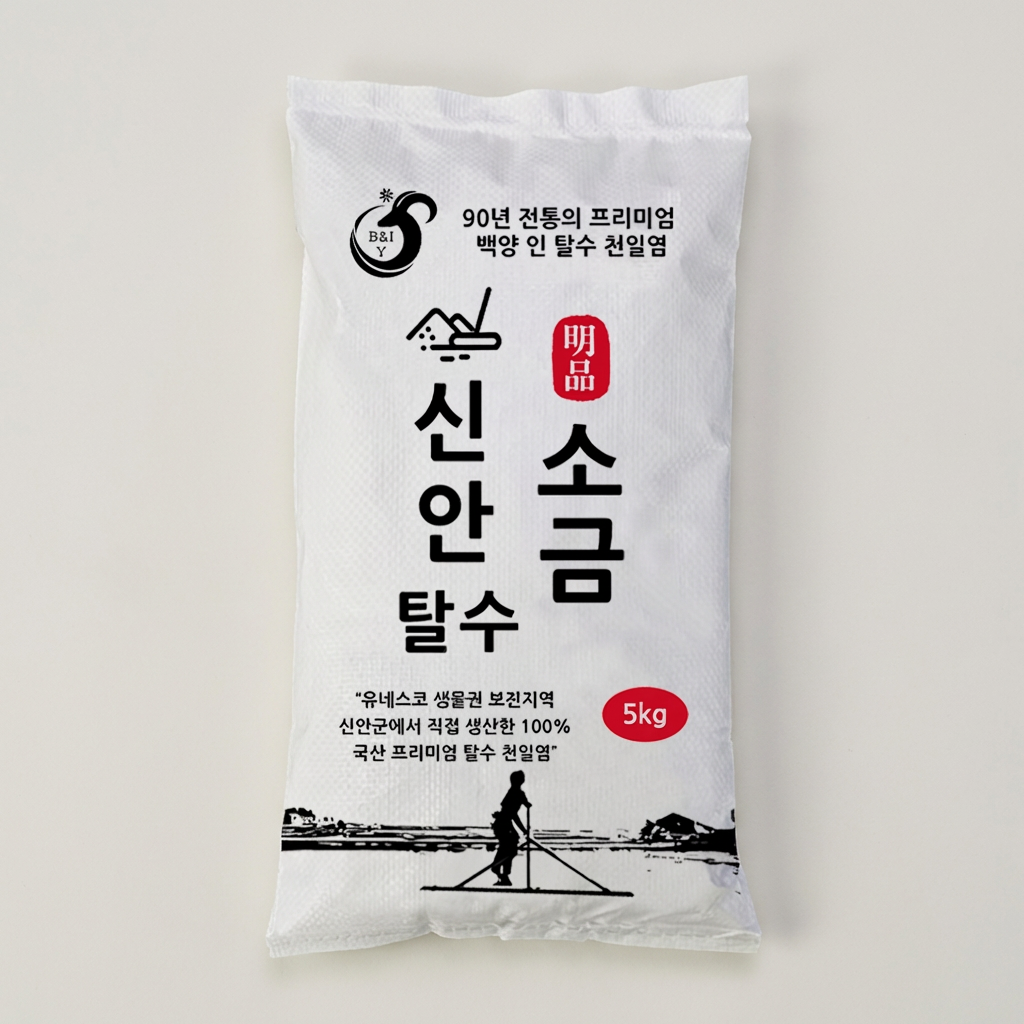백양 가정용 국산 간수 뺀 신안 탈수 천일염 굵은 소금, 5kg, 1개