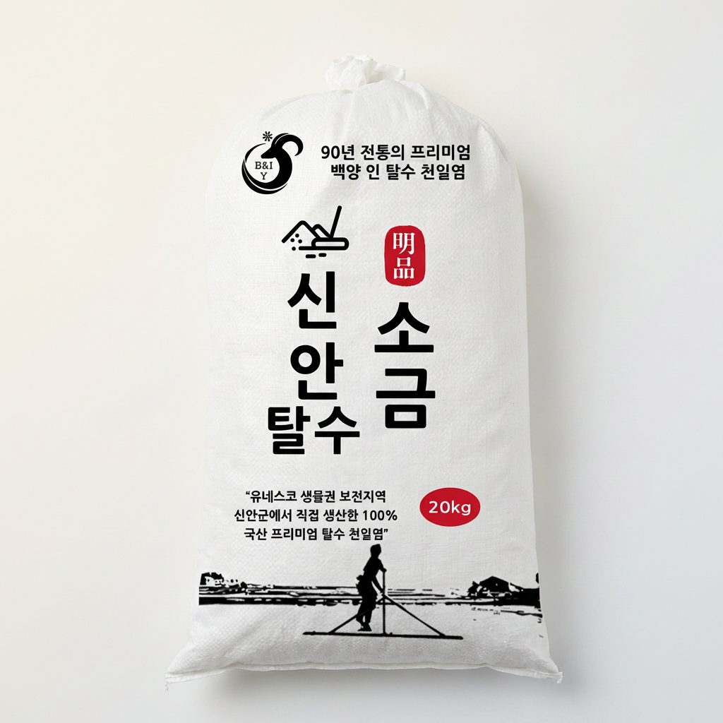 백양 가정용 국산 간수 뺀 신안 탈수 천일염 굵은 소금, 20kg, 2개