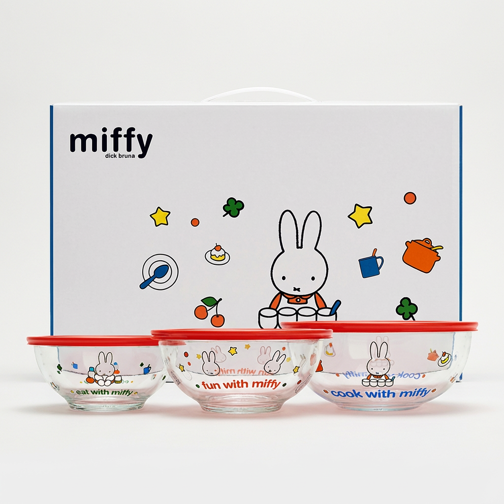 에지리 미피 내열유리 믹싱볼 세트, S+M+L, 880ml+1400ml+2400ml, 1세트