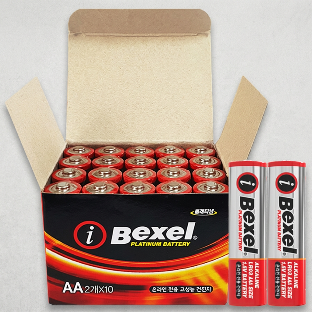 벡셀 아이플래티넘 고성능 알카라인 건전지, AA, 1.5V, 20개입