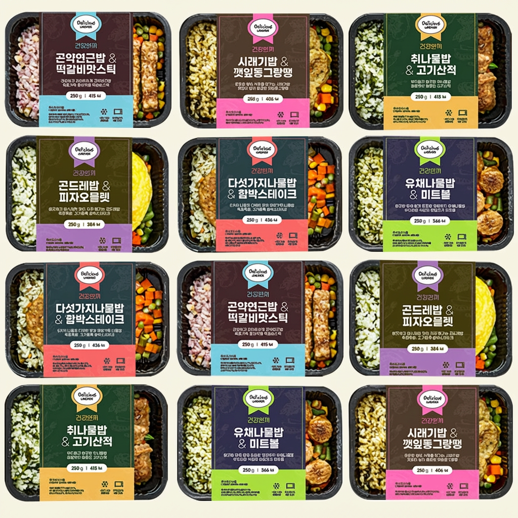 건강한끼 나물밥 도시락 시즌3, 250g, 12팩