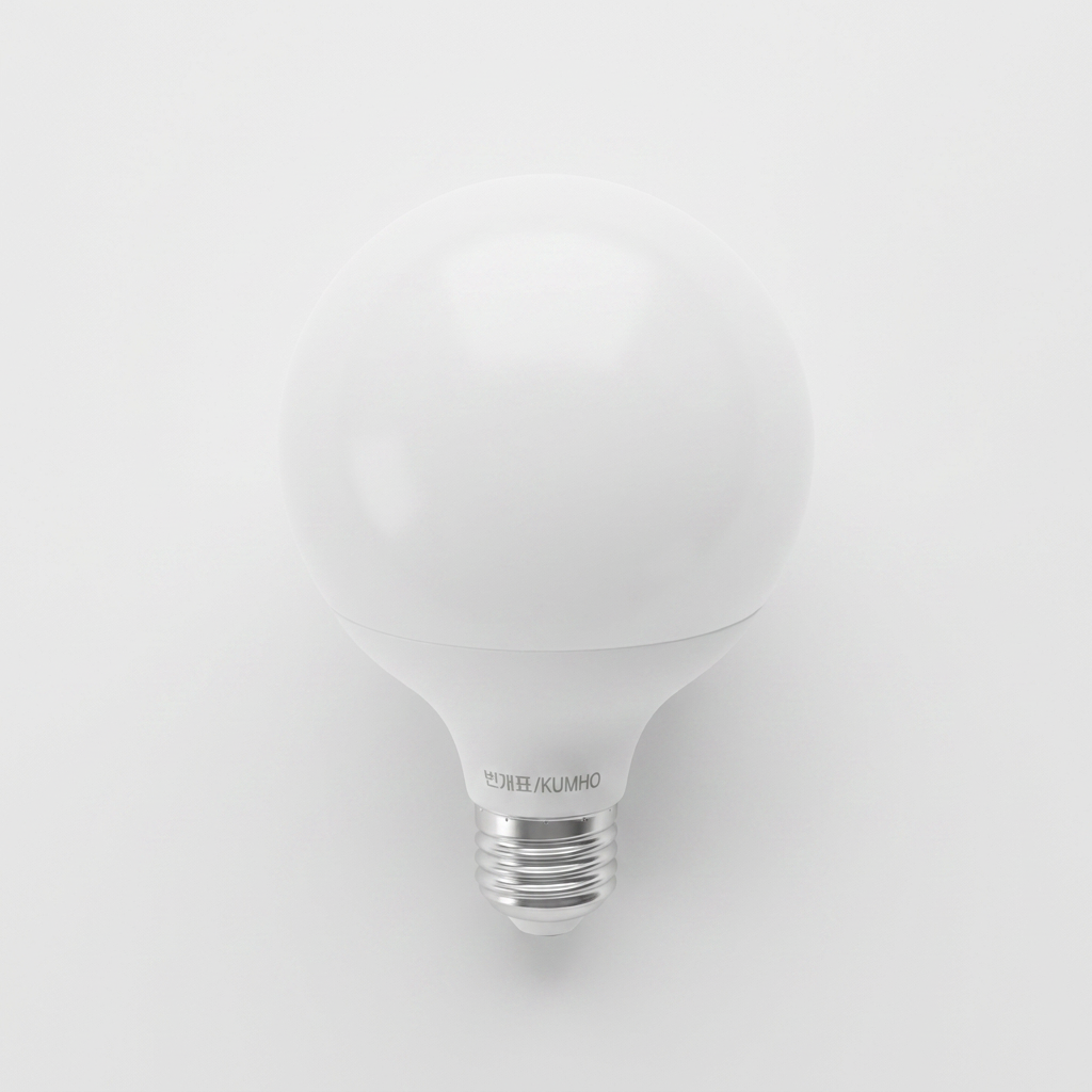 번개표 LED 볼전구, 숏넥, 주광색, 15W