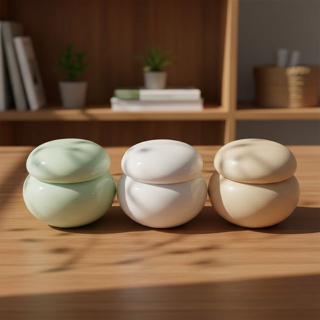 쉬미리 베넬라 풍수 소금 장수 미니 현관 항아리 달항아리 액막이 도자기 단지, 하얀달빛, 1개