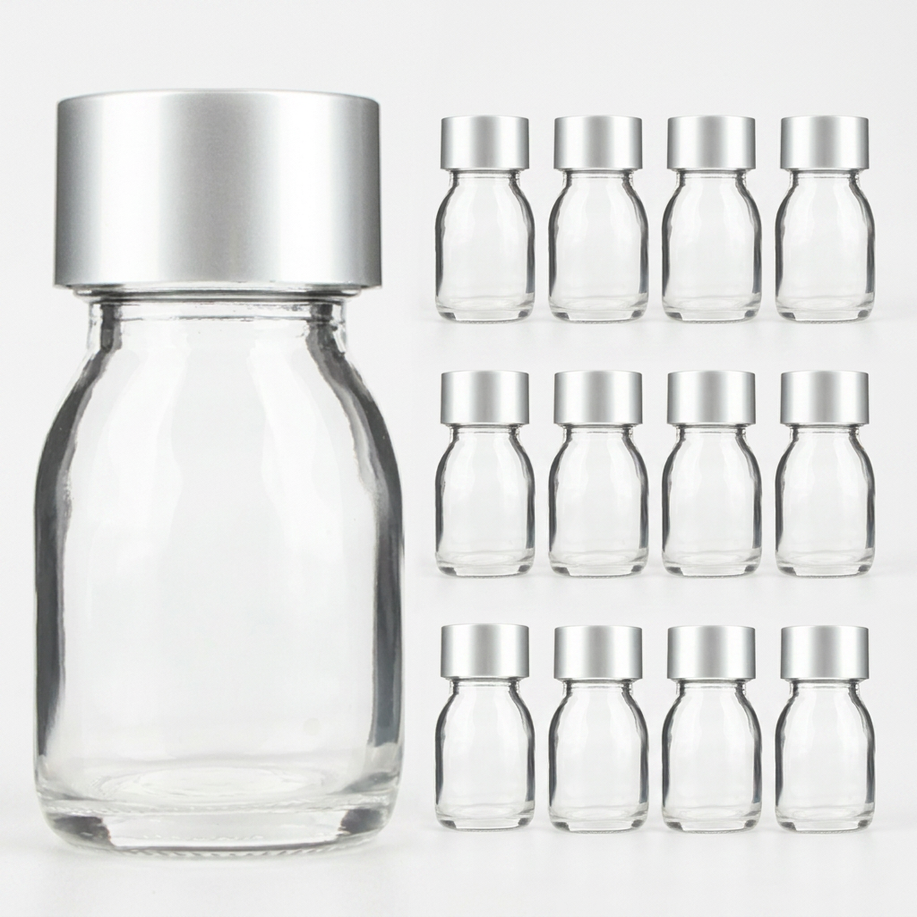 더치30 투명 유리병, 실버캡 세트, 30ml, 12개입, 1세트