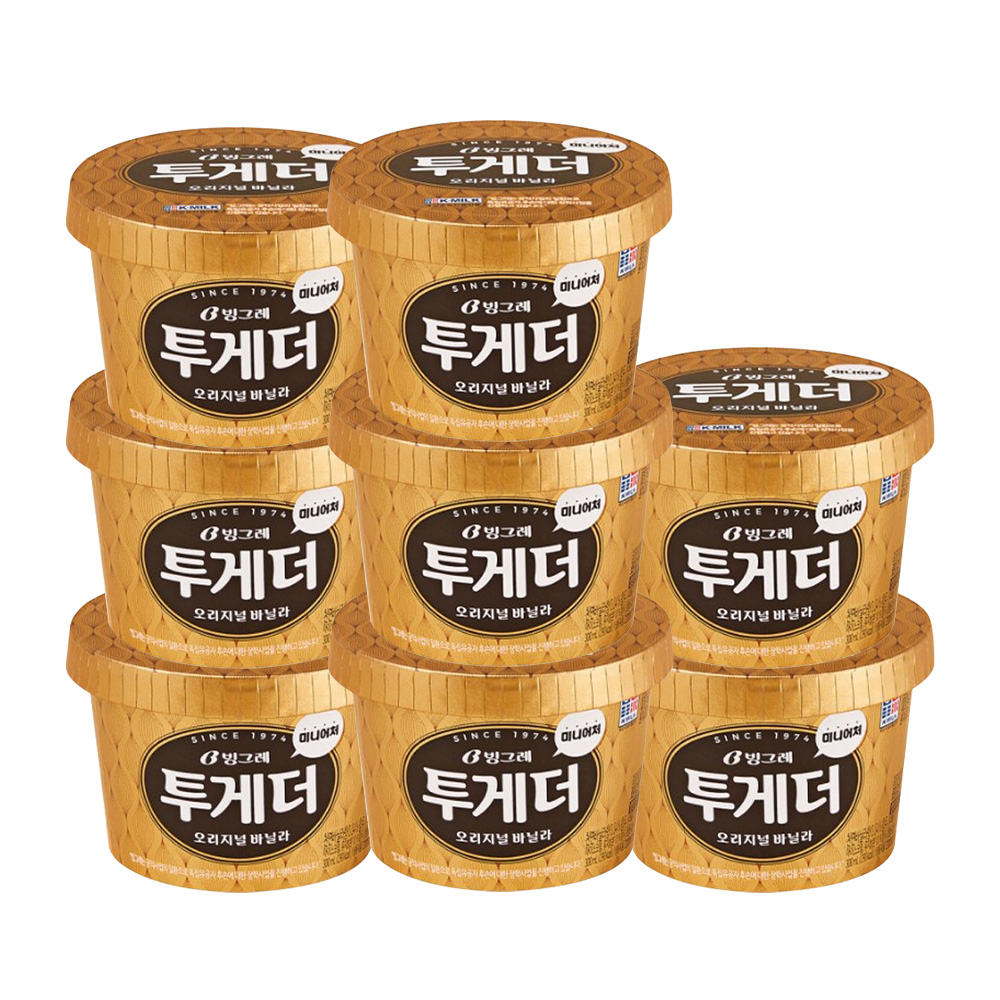 빙그레 투게더, 오리지널 바닐라, 270ml, 8개