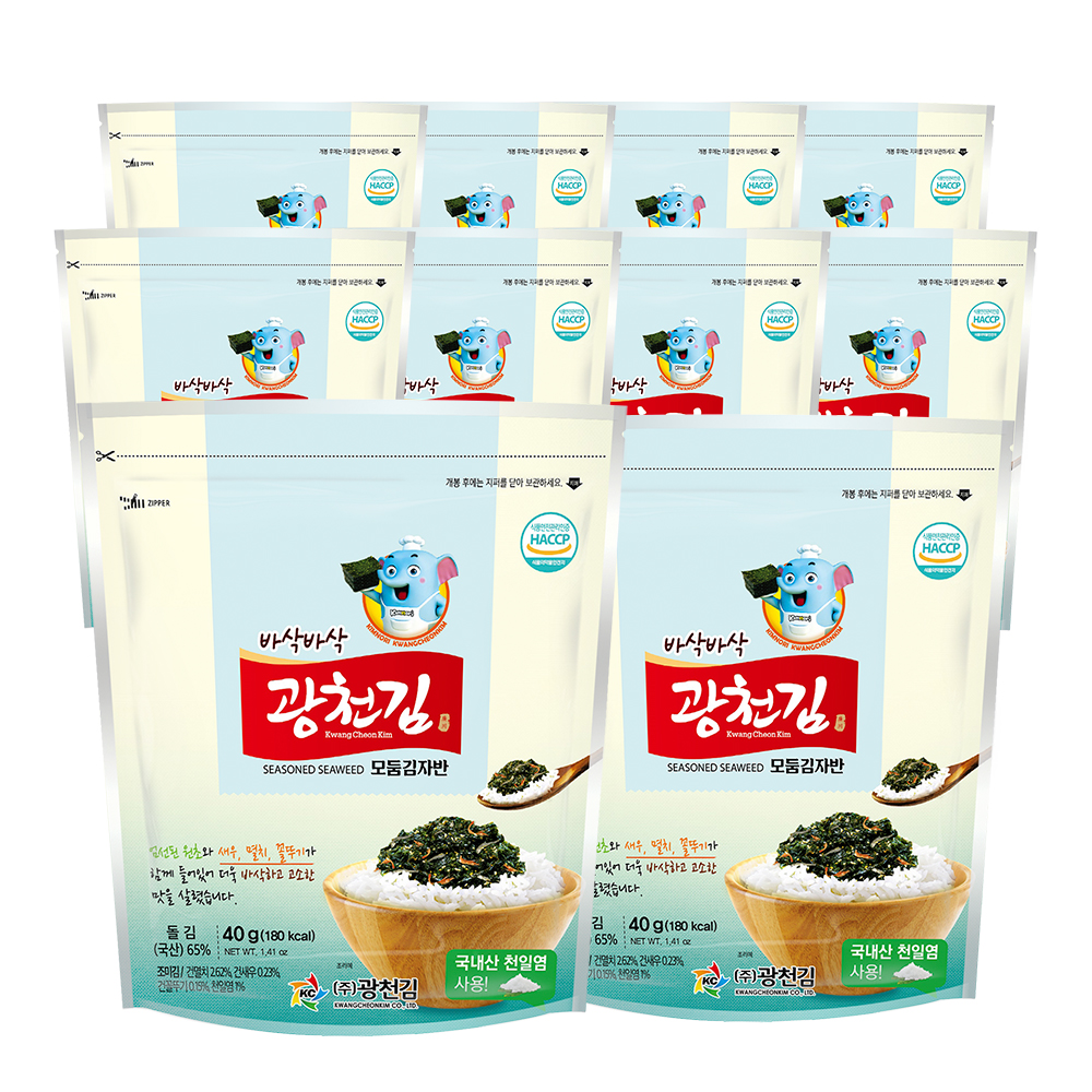 광천김 광천김 바삭바삭 모둠 광천 김자반, 40g, 10봉