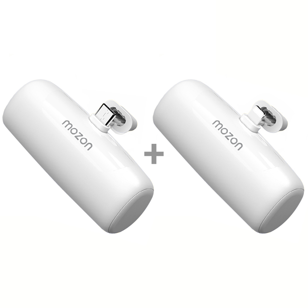 모즈온 일체형 미니 보조배터리, 5000mAh, C타입 화이트 1개 + 8핀 화이트 1개, 2개 가격 비교 모즈온 주식회사 모즈온 일체형 미니 보조배터리, 5000mAh, C타입 화이트 1개 + 8핀 화이트 1개, 2개