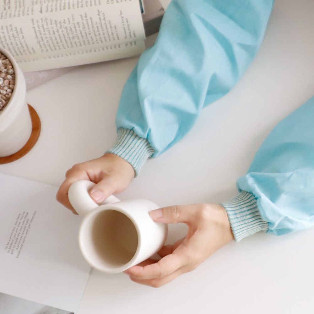 주식회사 한빛텍스타일 유즈 작업용 솔리드 스트라이프 면 팔토시 덧소매, 블루, 1개