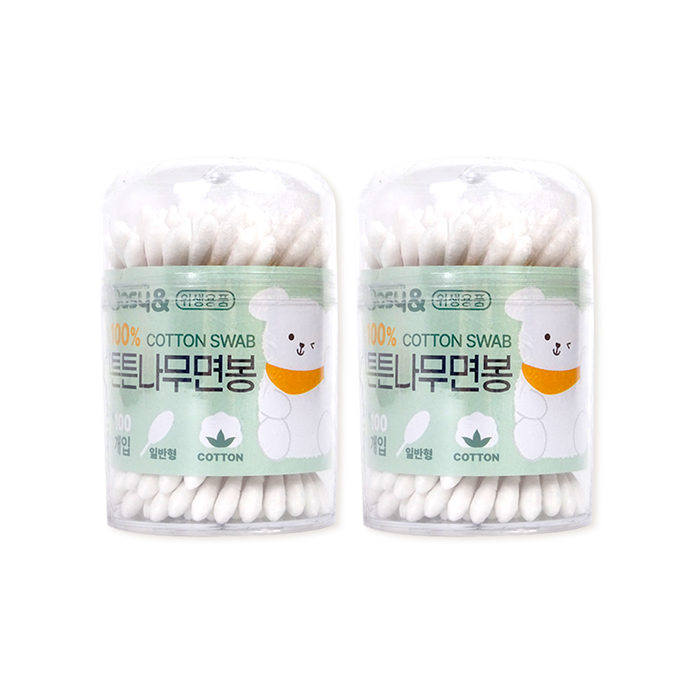 잡동산이 이지앤 튼튼나무면봉, 100개입, 2개