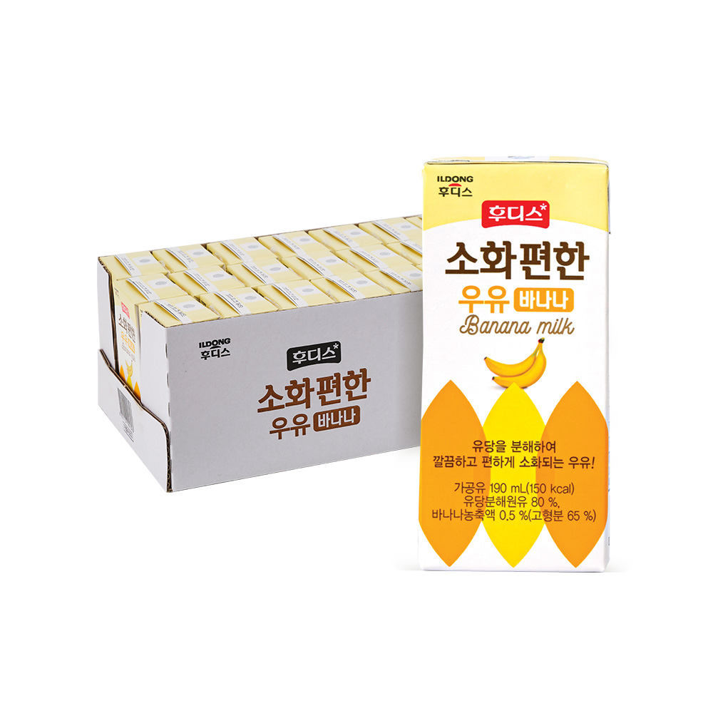 일동후디스 (주) miBaby 후디스 소화편한 우유 바나나, 190ml, 24개