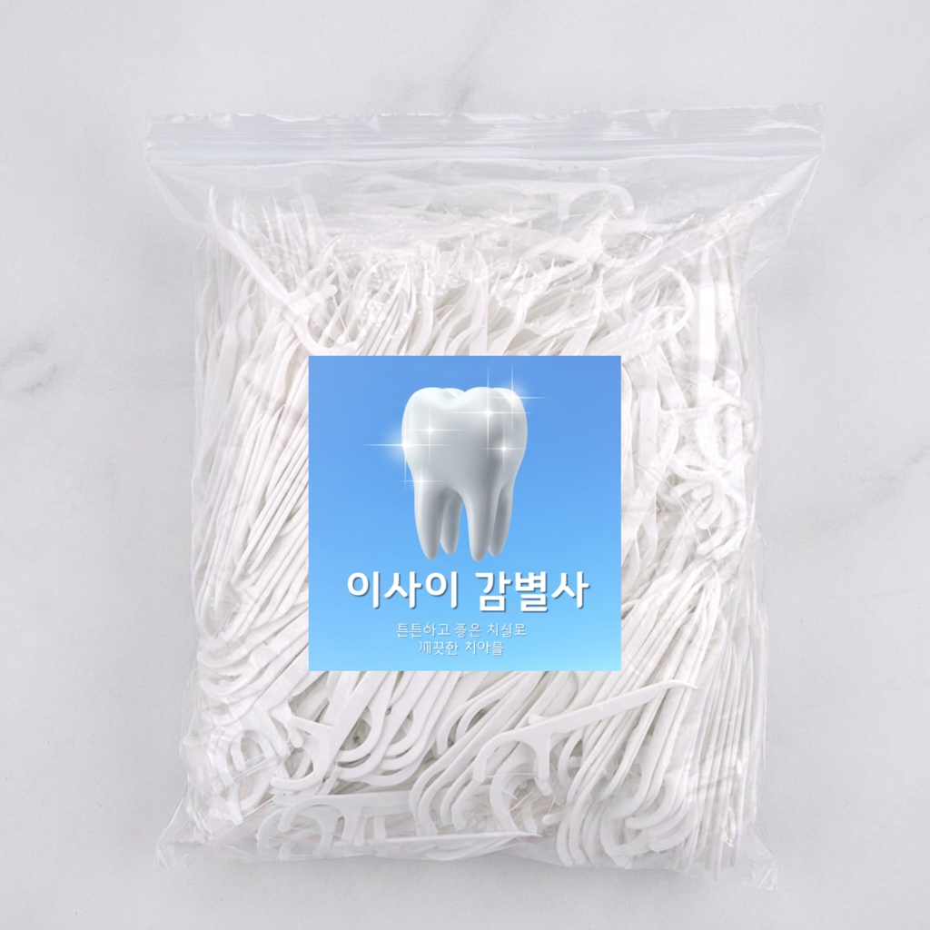 이사이 감별사 치간칫솔, 1mm, 1000개입, 휴대용 치실통 , 1세트