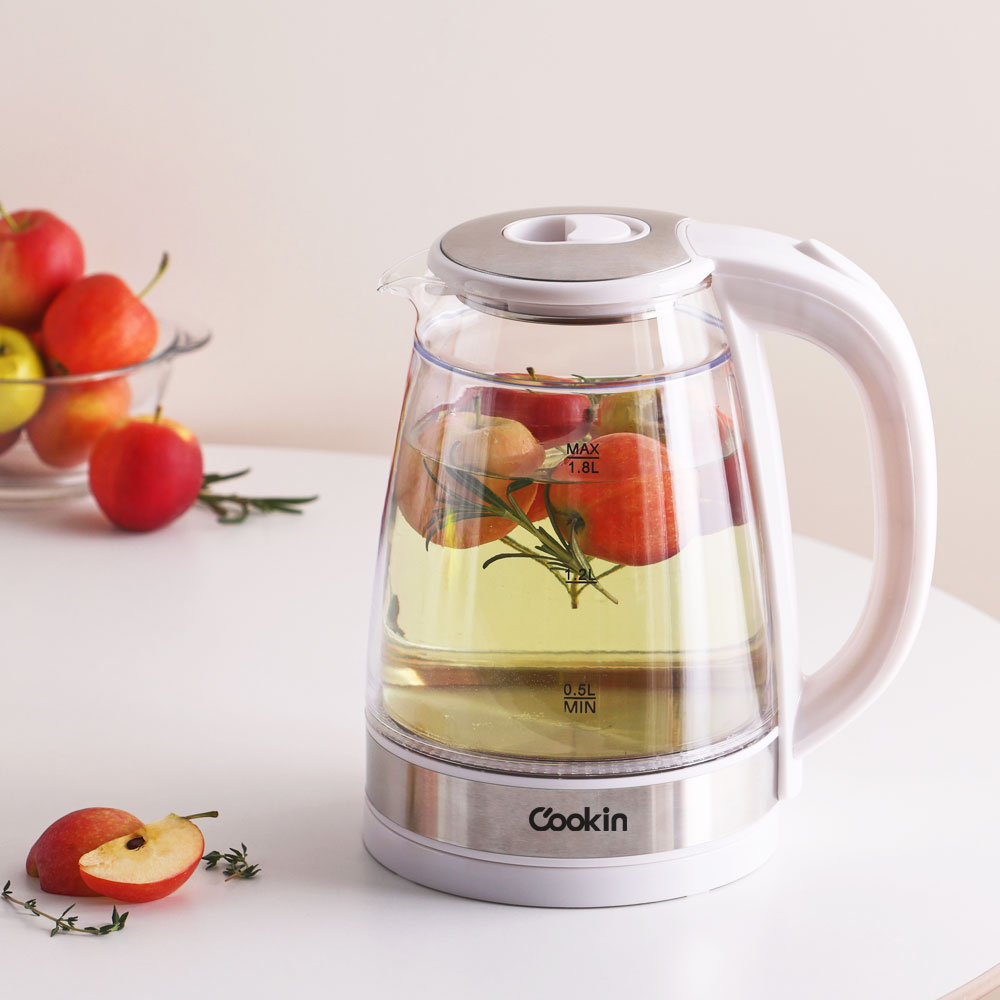 키친플라워 쿠킨 세이프 이중 유리 전기포트, 1.8L, 1개 가격 비교 (주)남양키친플라워 키친플라워 쿠킨 세이프 이중 유리 전기포트, 1.8L, 1개